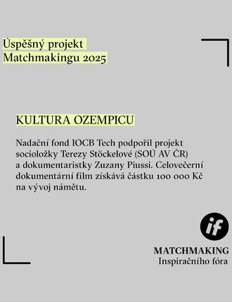 Nadační fond IOCB Tech podpoří projekt Kultura Ozempicu částkou 100 000 Kč